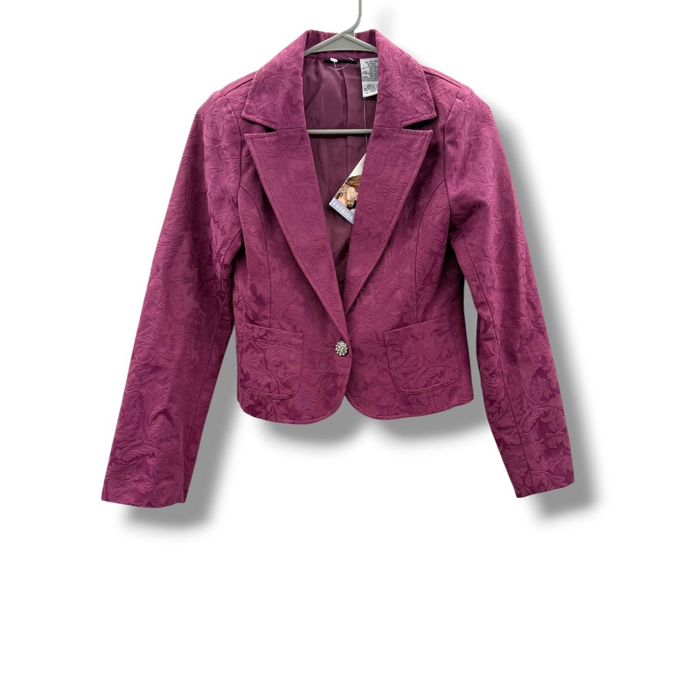 Mary-Kate and Ashley Blazer Girls Size XL‎ 14/16 Burgundy Floral Brocade Y2K NWT